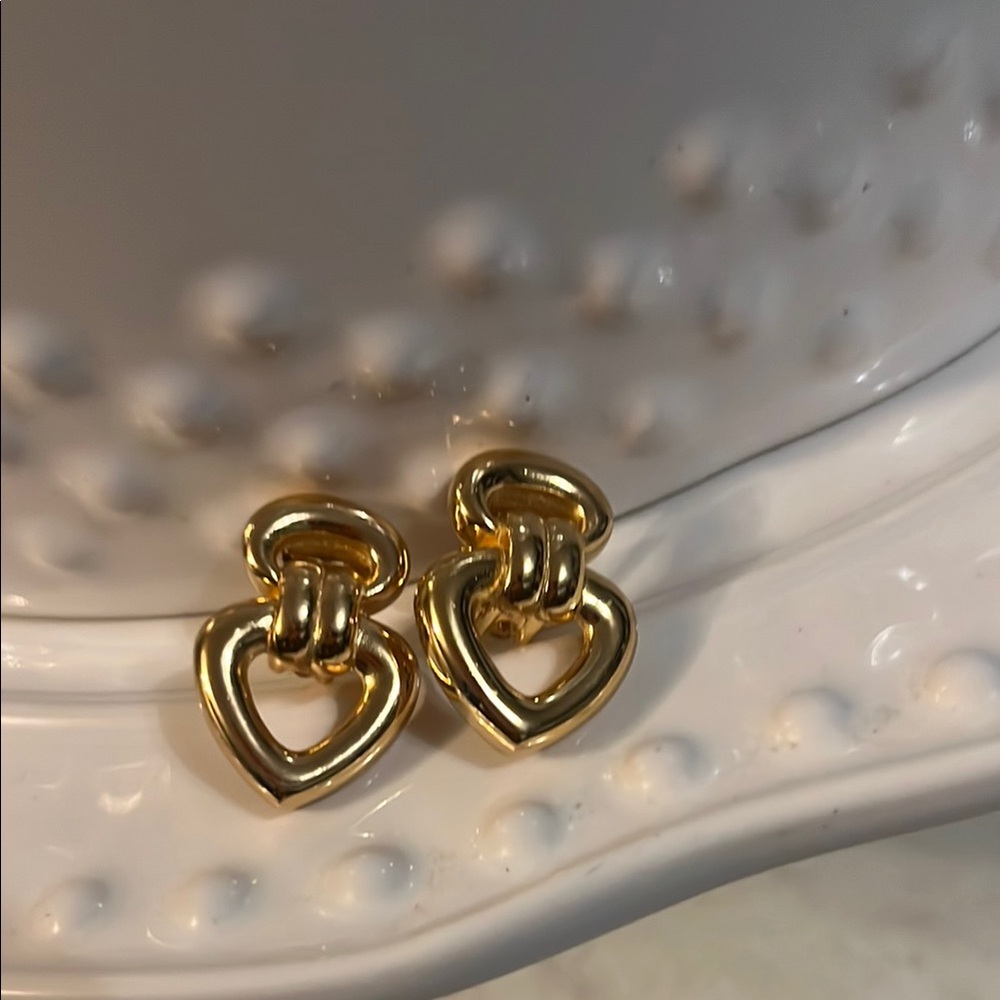 Dior Double Heart Clip on Earrings